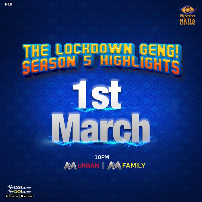 BBNaija Season 5 ‘Lockdown’ Highlight Starts on March 1
