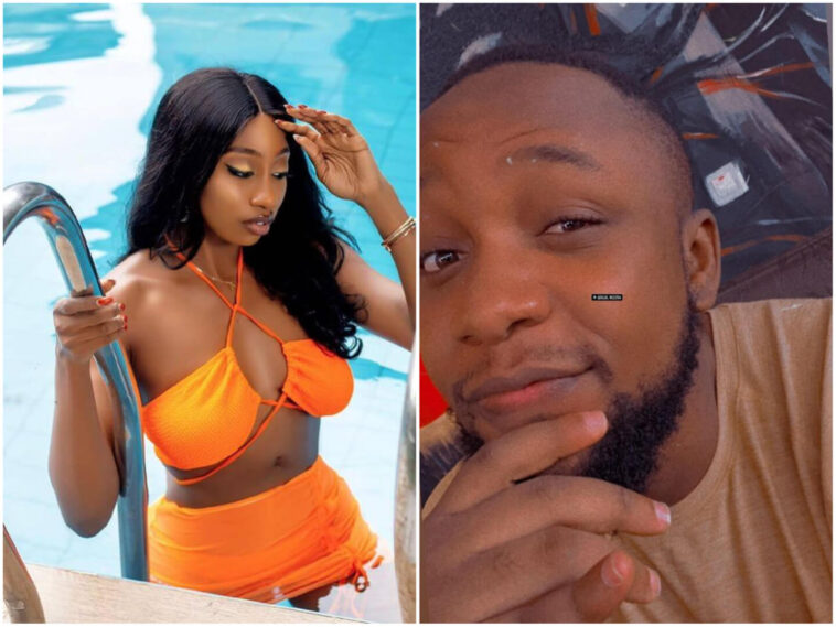 Watch viral video of cyph and doyin sharing passionate k! Ss during bbnaija saturday night party